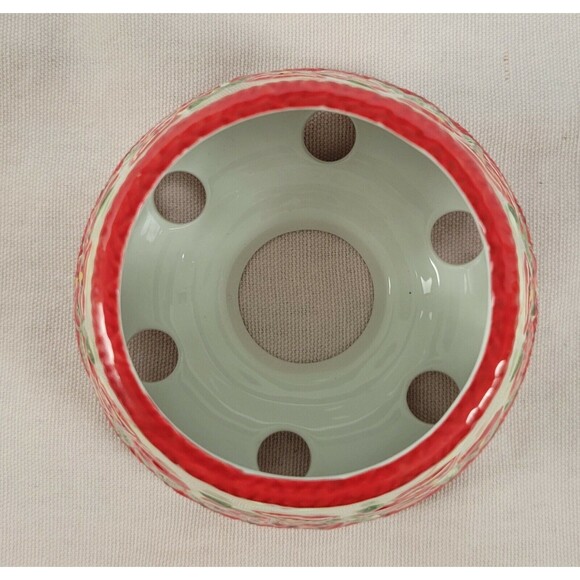 Small Candle  Shade Topper / Spring Flowers . Red flowers and Green - Picture 4 of 7